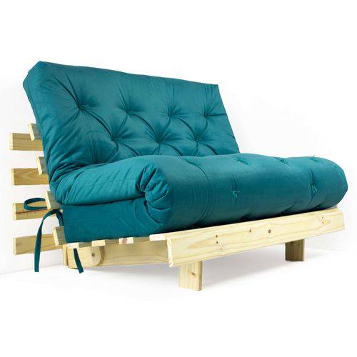 Tamanhos, Medidas e Dimensões do produto Futon Casal Tokio Sofa Cama Azul Royal com Madeira Maciça