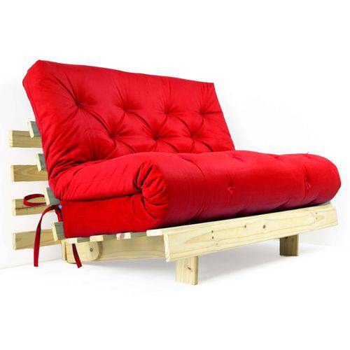 Tamanhos, Medidas e Dimensões do produto Futon Casal Tokio Sofa Cama Vermelho com Madeira Maciça