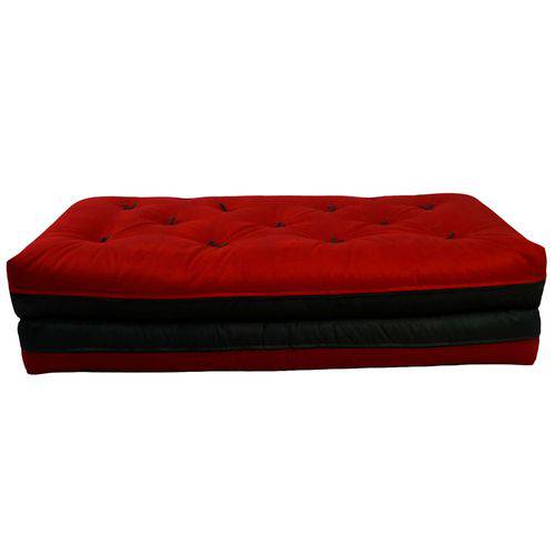 Tamanhos, Medidas e Dimensões do produto Futon Japonês Casal Dobrável Sofa Cama Vermelho/Preto