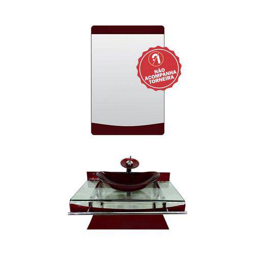 Tamanhos, Medidas e Dimensões do produto Gabinete de Vidro 90cm para Banheiro Luxemburgo Vermelho Cereja