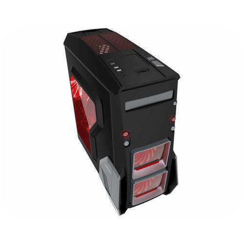 Tamanhos, Medidas e Dimensões do produto Gabinete Gamer CG-0BH6 Preto com Ventilação Frontal Led Vermelho K-MEX