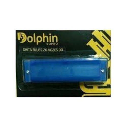 Tamanhos, Medidas e Dimensões do produto Gaita Diatônica Dolphin Blues 20 Vozes em Dó Azul