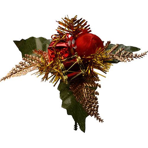 Tamanhos, Medidas e Dimensões do produto Galho Decorativo com Bola e Enfeites Vermelhos 3 Unidades - Orb Christmas