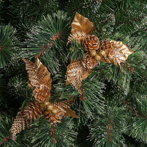 Tamanhos, Medidas e Dimensões do produto Galho Decorativo com Pinhas e Frutinhas Douradas 3 Unidades - Orb Christmas