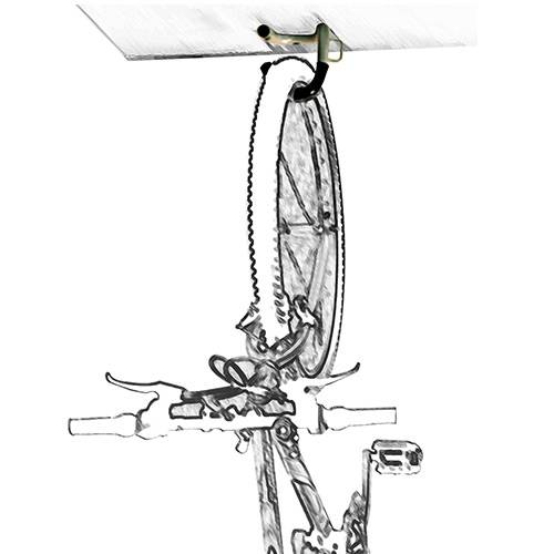Tamanhos, Medidas e Dimensões do produto Gancho de Teto para Bicicleta Prata - Eqmax