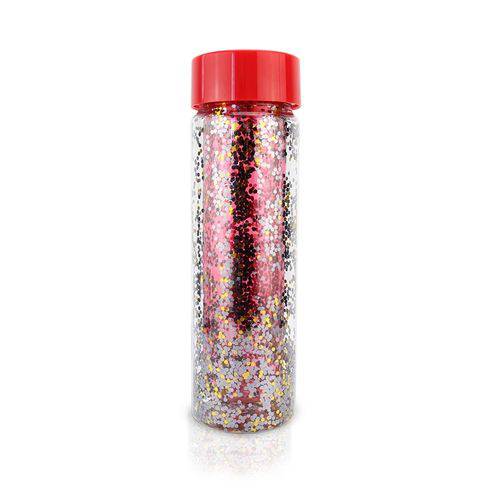 Tamanhos, Medidas e Dimensões do produto Garrafa com Glitter Colorido - 500 Ml - Vermelho