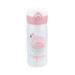 Tamanhos, Medidas e Dimensões do produto Garrafa Térmica de Aço Inox de Flamingo - 350ml - Branca com Rosa - Vácuo Quente Frio