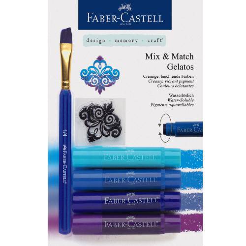 Tamanhos, Medidas e Dimensões do produto Gelato Faber Castell com um Mix de 4 Tons de Azul - Ref 121803