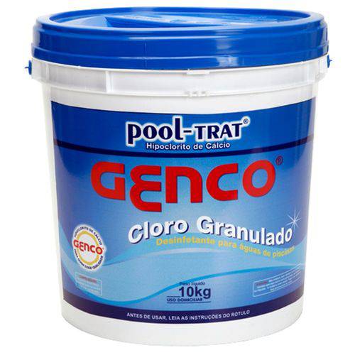 Tamanhos, Medidas e Dimensões do produto Genco Pool Trat Granulado 10 Kgs Balde Azul P/ Piscina Aquecida