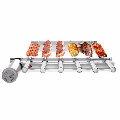 Tamanhos, Medidas e Dimensões do produto Gira Grill Kit Churrasqueira Inox 6 Espetos Giratórios P/ Pré Moldadas e Bancadas