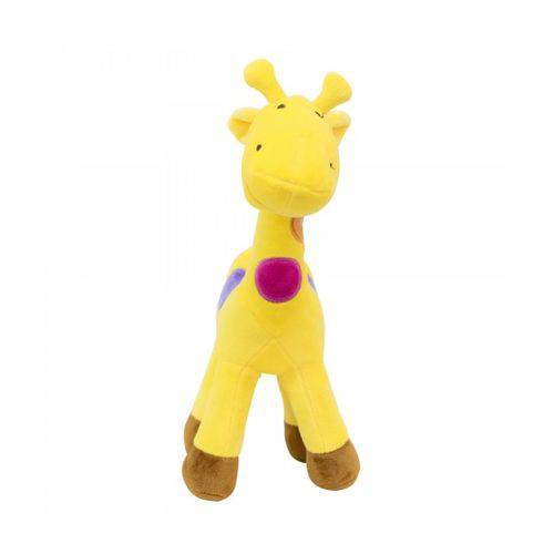 Tamanhos, Medidas e Dimensões do produto Girafa Amarela com Pintas Coloridas 45 Cm - Pelúcia