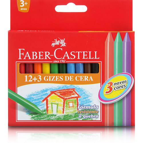 Tamanhos, Medidas e Dimensões do produto Giz de Cera Fino 15 Cores - Faber-Castell