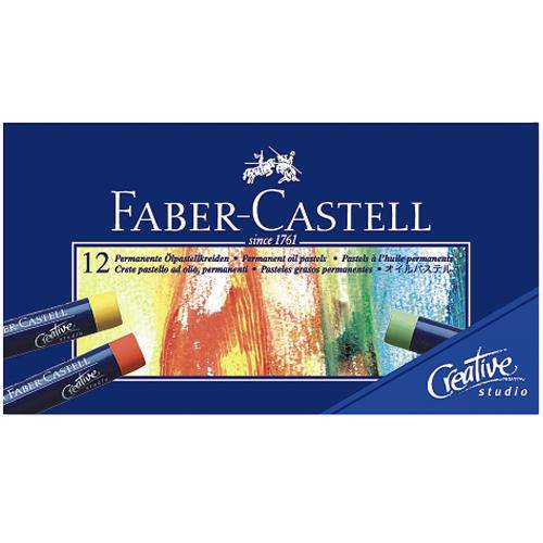 Tamanhos, Medidas e Dimensões do produto Giz Pastel Oleoso Faber-Castell com 12 Cores - Estojo Cartão - Ref 127012