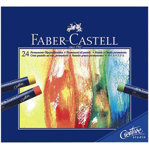 Tamanhos, Medidas e Dimensões do produto Giz Pastel Oleoso Faber-Castell com 24 Cores - Estojo Cartão - Ref 127024