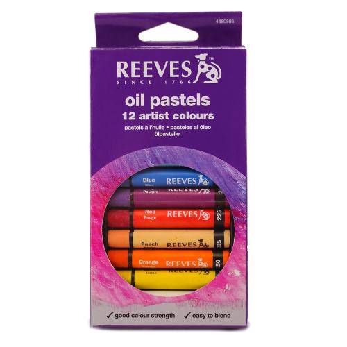 Tamanhos, Medidas e Dimensões do produto Giz Pastel Oleoso Reeves com 12 Cores - 4880585