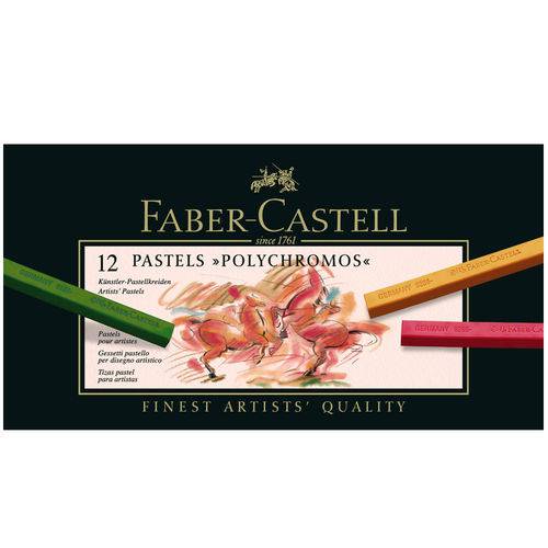 Tamanhos, Medidas e Dimensões do produto Giz Pastel Seco Polychromos Faber-Castell com 12 Cores - Estojo Cartão - Ref 128512