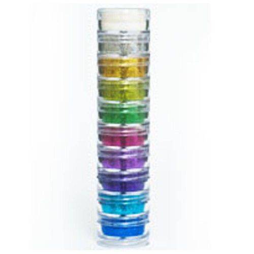 Tamanhos, Medidas e Dimensões do produto Glitter Pó Color Make Cartela Kit com 10 Cores - Yur
