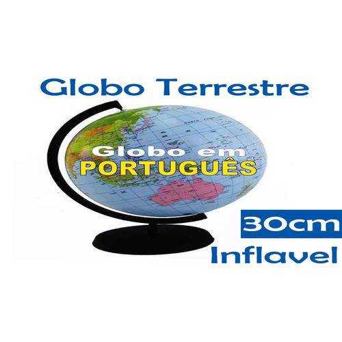Tamanhos, Medidas e Dimensões do produto Globo Terrestre 30cm Inflável Planisfério Escolar Geografia Mundi - em Português