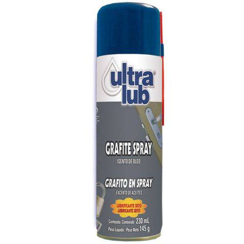 Tamanhos, Medidas e Dimensões do produto Grafite Spray Ultralub 230 Ml 145g Lubrificante Seco
