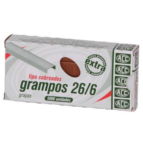 Tamanhos, Medidas e Dimensões do produto Grampo 26/6 Extra Cobreado 5000 Grampos Acc | 10 Caixas