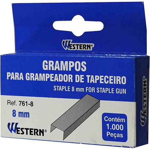 Tamanhos, Medidas e Dimensões do produto Grampos para Grampeador de Tapeceiro 8mm - Western