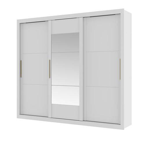 Tamanhos, Medidas e Dimensões do produto Guarda Roupa Argos com Espelho 3 Portas Branco e Native Flex Carraro