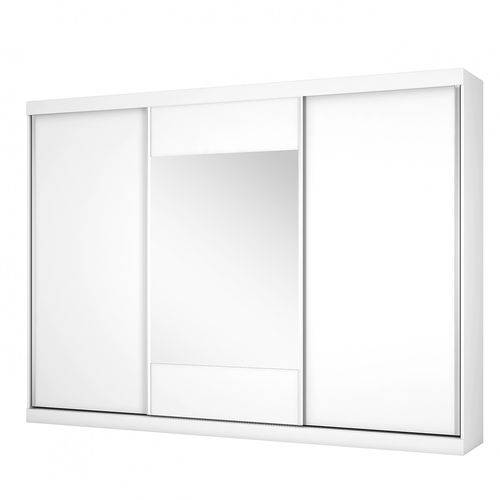 Tamanhos, Medidas e Dimensões do produto Guarda Roupa Casal com Espelho 3 Portas de Correr Milano Móveis Europa Branco Acetinado