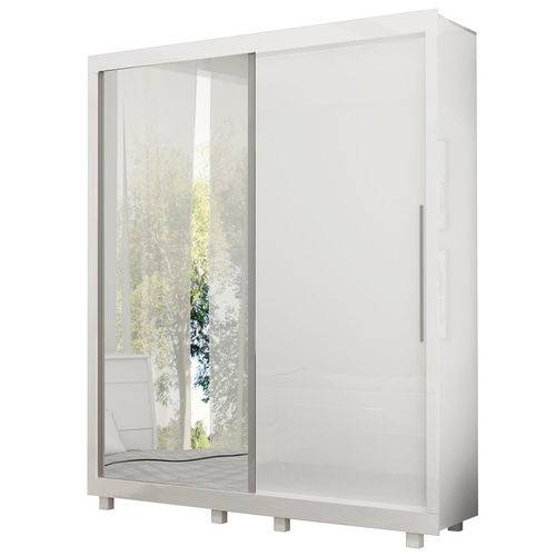 Tamanhos, Medidas e Dimensões do produto Guarda Roupa Pérola Porta de Espelho Branco - Gelius Móveis