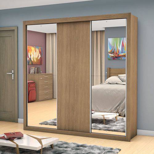 Tamanhos, Medidas e Dimensões do produto Guarda-Roupa Viena 3 Portas de Correr com Espelho Avelan com Nude Flex - Mezzanine By At.home