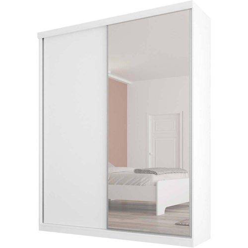 Tamanhos, Medidas e Dimensões do produto Guarda-Roupa Virtual 176Cm 2 Portas com Espelho Branco Maderado