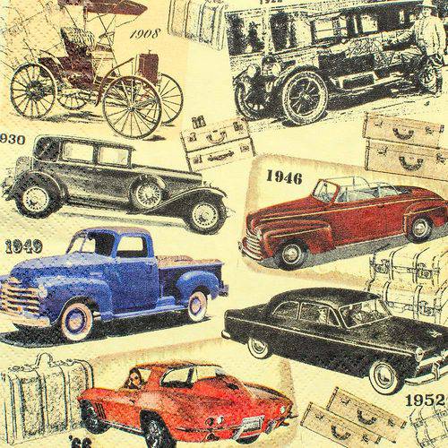 Tamanhos, Medidas e Dimensões do produto Guardanapo Toke e Crie Carros Vintage - 5 Unid