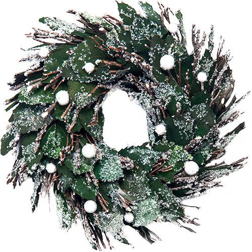 Tamanhos, Medidas e Dimensões do produto Guirlanda de Natal Verde com Bagas Brancas 27cm Christmas Traditions