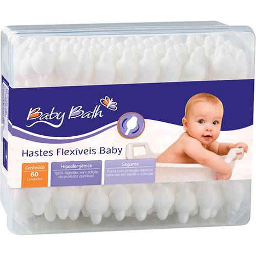 Tamanhos, Medidas e Dimensões do produto Hastes Flexiveis 100% Algodão Baby Bath