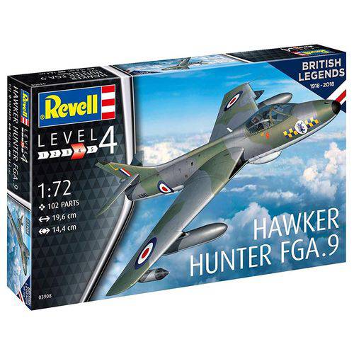Tamanhos, Medidas e Dimensões do produto Hawker Hunter Fga.9 - 1/72 - Revell 03908