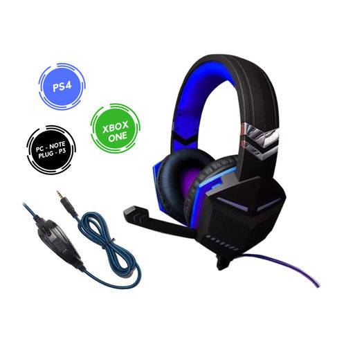 Tamanhos, Medidas e Dimensões do produto Headset Gamer Xbox One PS4 PC 7.1 Plug P3 3.5mm Som do Jogo e Chat Cabo Nylon AZ