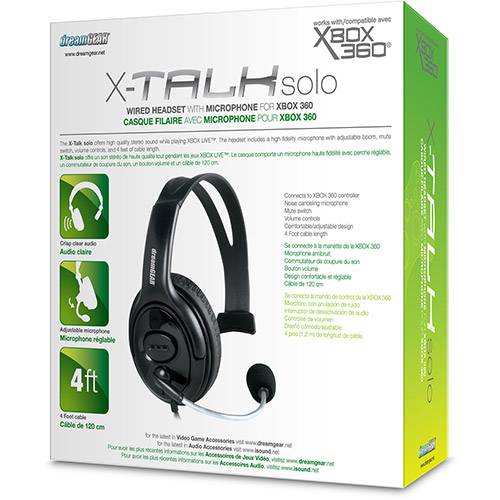 Tamanhos, Medidas e Dimensões do produto Headset X-Talh Solo P/ Xbox 360 - Dreamgear