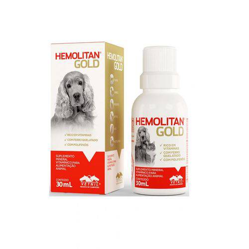 Tamanhos, Medidas e Dimensões do produto Hemolitan Gold para Cães Vetnil 30ml