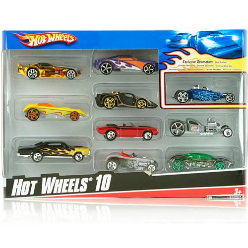Tamanhos, Medidas e Dimensões do produto Hot Wheels Pacote de 10 Carros Sortidos - Ref.54886 - Mattel