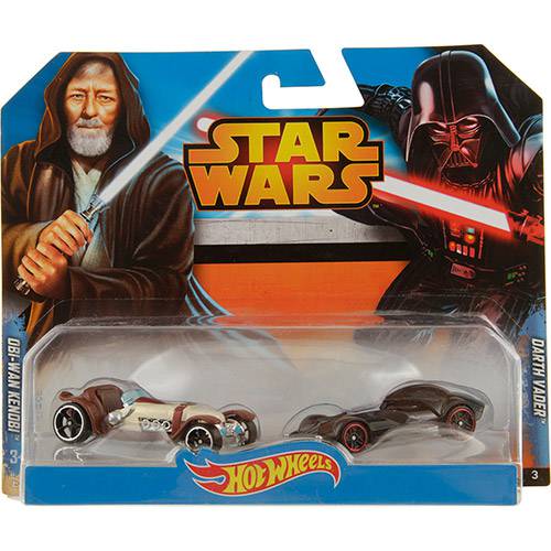 Tamanhos, Medidas e Dimensões do produto Hot Wheels Star Wars Pacote Obi Wan Kenobi e Darth Vader - Mattel