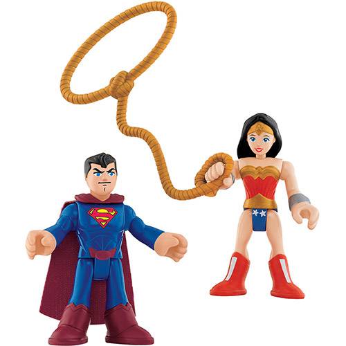 Tamanhos, Medidas e Dimensões do produto Boneco Imaginext Super Friends Superman e Mulher Maravilha - Mattel