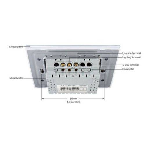 Tamanhos, Medidas e Dimensões do produto Interruptor Livolo 4X2 Remote VL-C302R-81 - 2 Botões RF