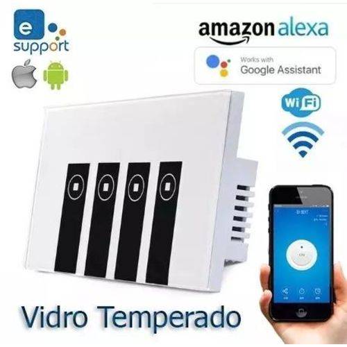 Tamanhos, Medidas e Dimensões do produto Interruptor Wifi Touch Geekbes 4 Vias App Android - Ios