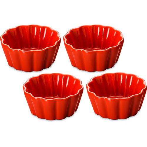 Tamanhos, Medidas e Dimensões do produto Jogo 4 Petisqueiras Edu Guedes P/Cupcake Vermelha - Bon Gourmet