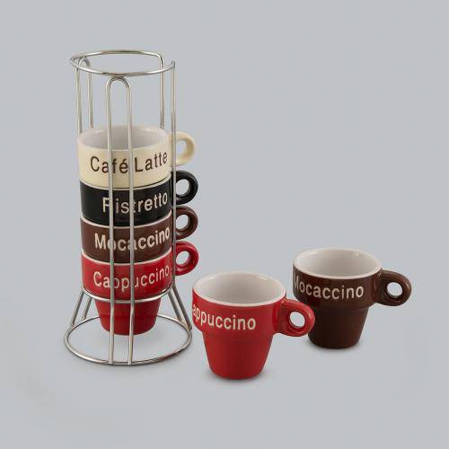 Tamanhos, Medidas e Dimensões do produto Jogo de 6 Xícaras para Café Names com Suporte