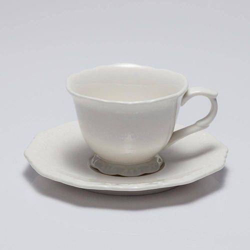 Tamanhos, Medidas e Dimensões do produto Jogo de 6 Xícaras para Chá com Pires Alto Relevo