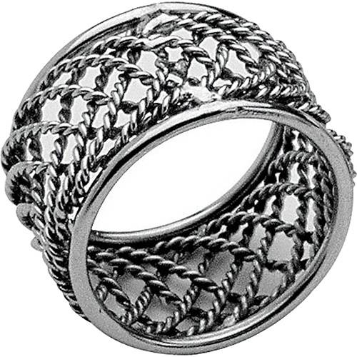 Tamanhos, Medidas e Dimensões do produto Jogo de Anéis para Guardanapo Redondo de Alumínio 4,5x2,7cm India Cinza - Wolff