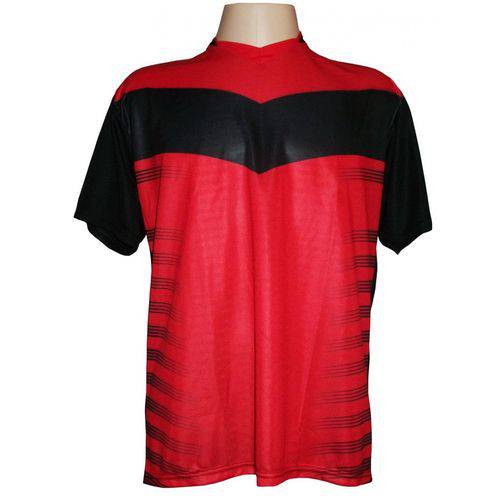 Tamanhos, Medidas e Dimensões do produto Jogo de Camisa com 14 Unidades Modelo Dubai Preto/Vermelho