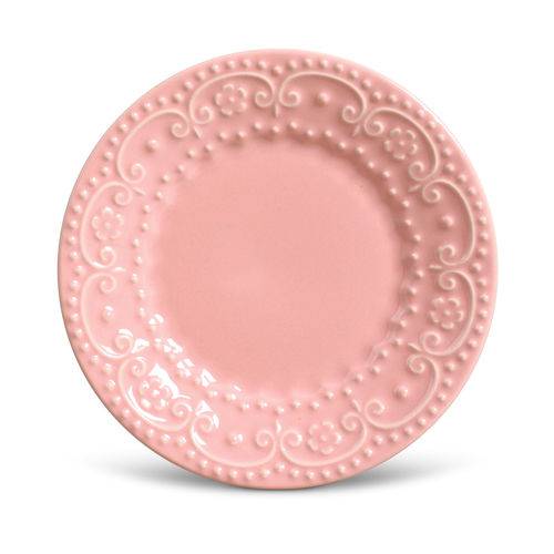 Tamanhos, Medidas e Dimensões do produto Jogo de Pratos de Sobremesa Esparta Porto Brasil Cerâmica Rosa 6 Peças