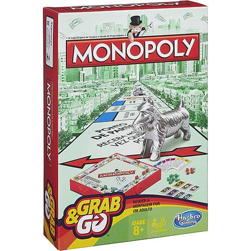 Tamanhos, Medidas e Dimensões do produto Jogo Monopoly Grab&Go - Hasbro