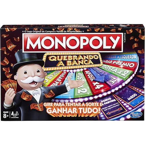 Tamanhos, Medidas e Dimensões do produto Jogo Monopoly Quebrando a Banca - Hasbro